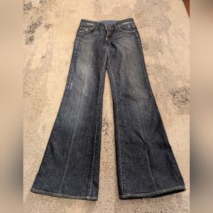 Paige Robertson Flare Leg Jeans in Dark Wash